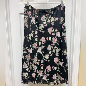 Dressbarn Woman Black Floral Midi Skirt – Size 16W